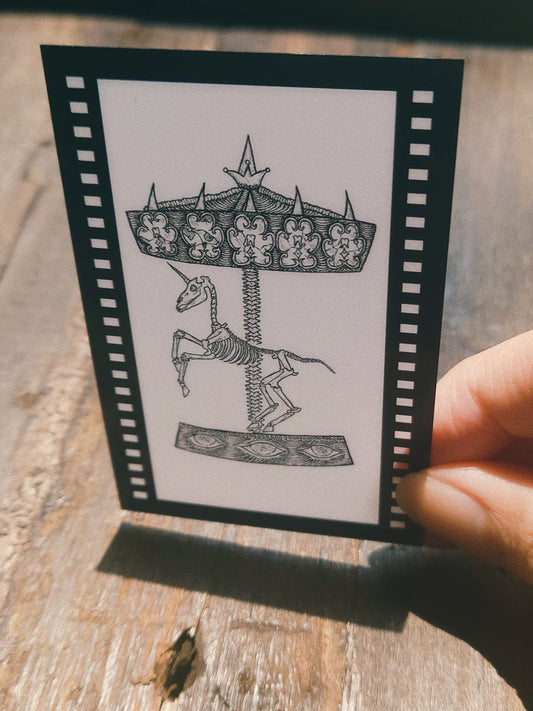 Film Style Plastic Card - Skeleton Merry Go Round