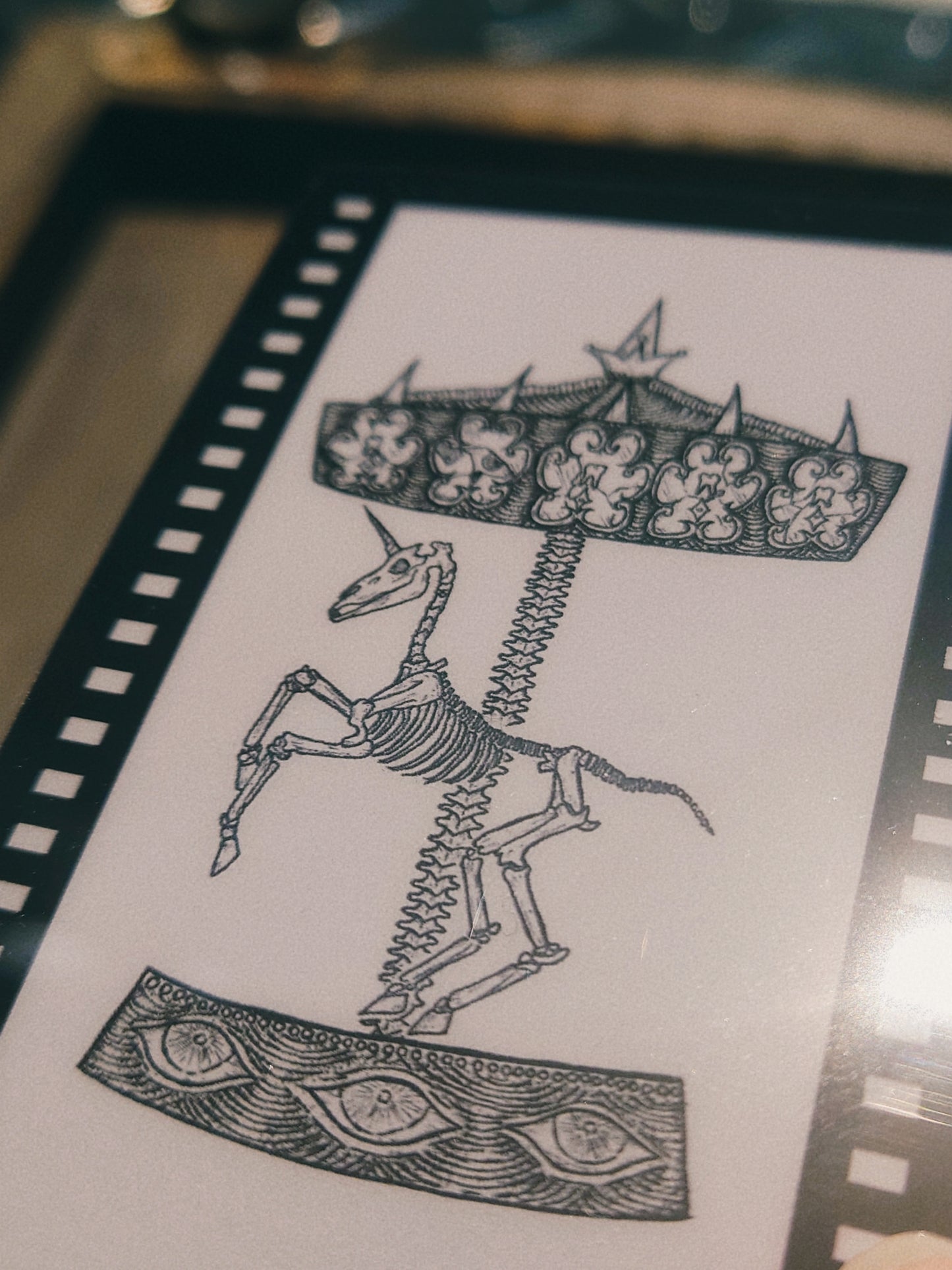 Film Style Plastic Card - Skeleton Merry Go Round