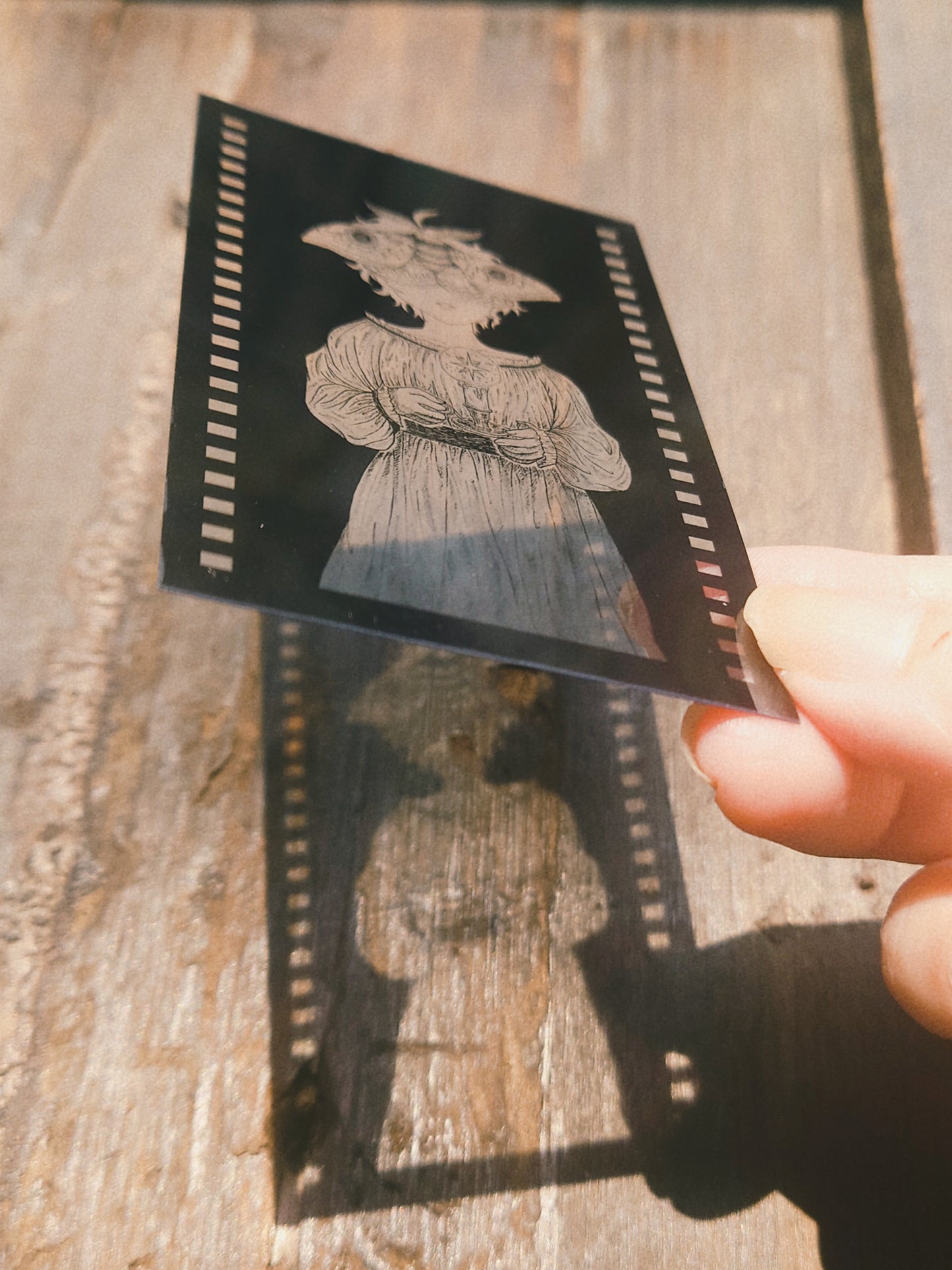 Film Style Plastic Card - Moth Girl (clear)