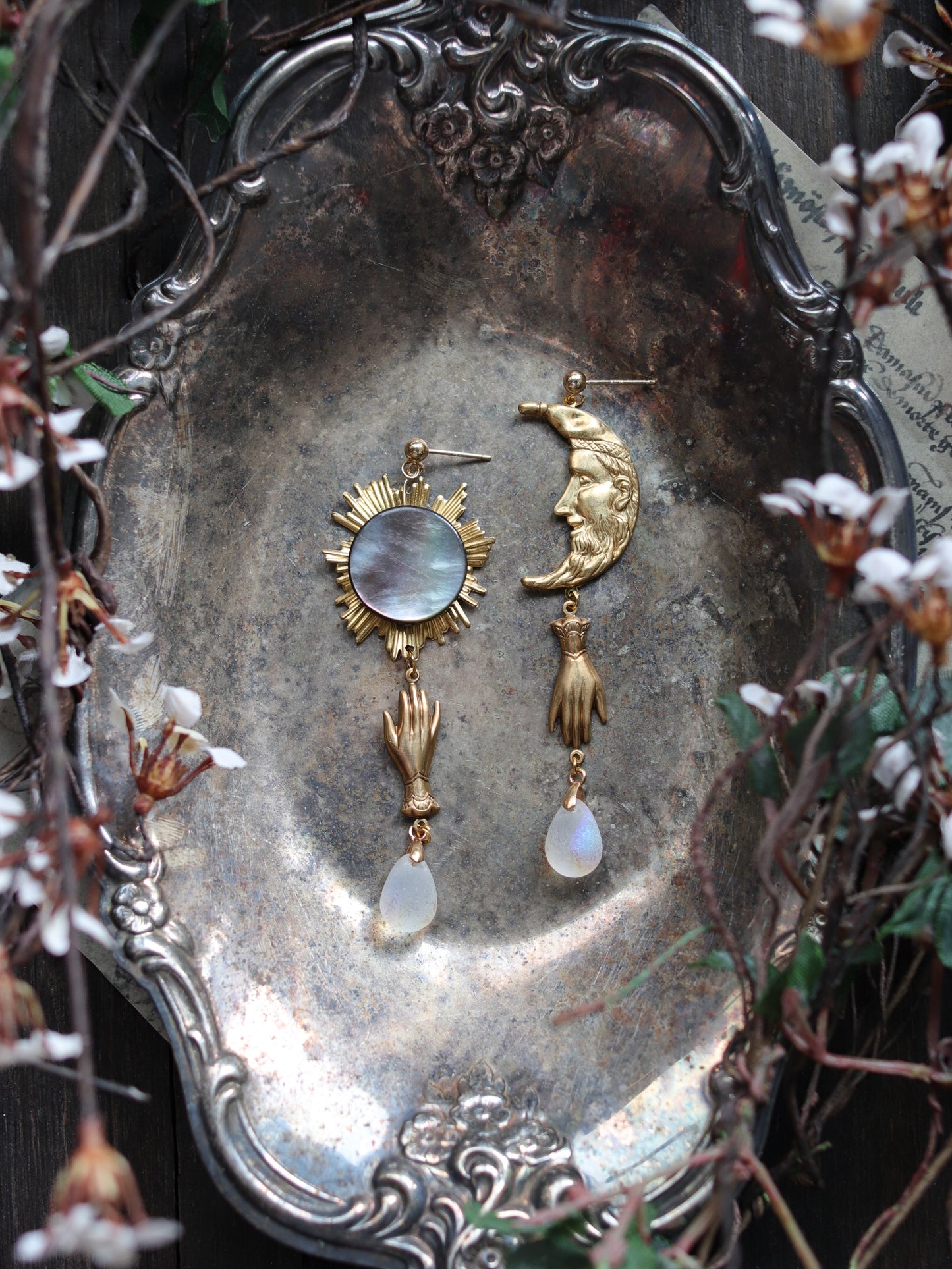 Vintage style earrings - Moonlight night