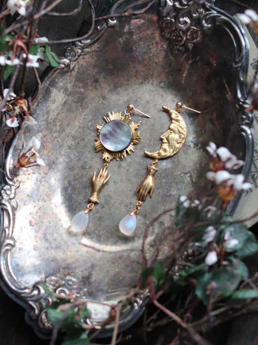 Vintage style earrings - Moonlight night