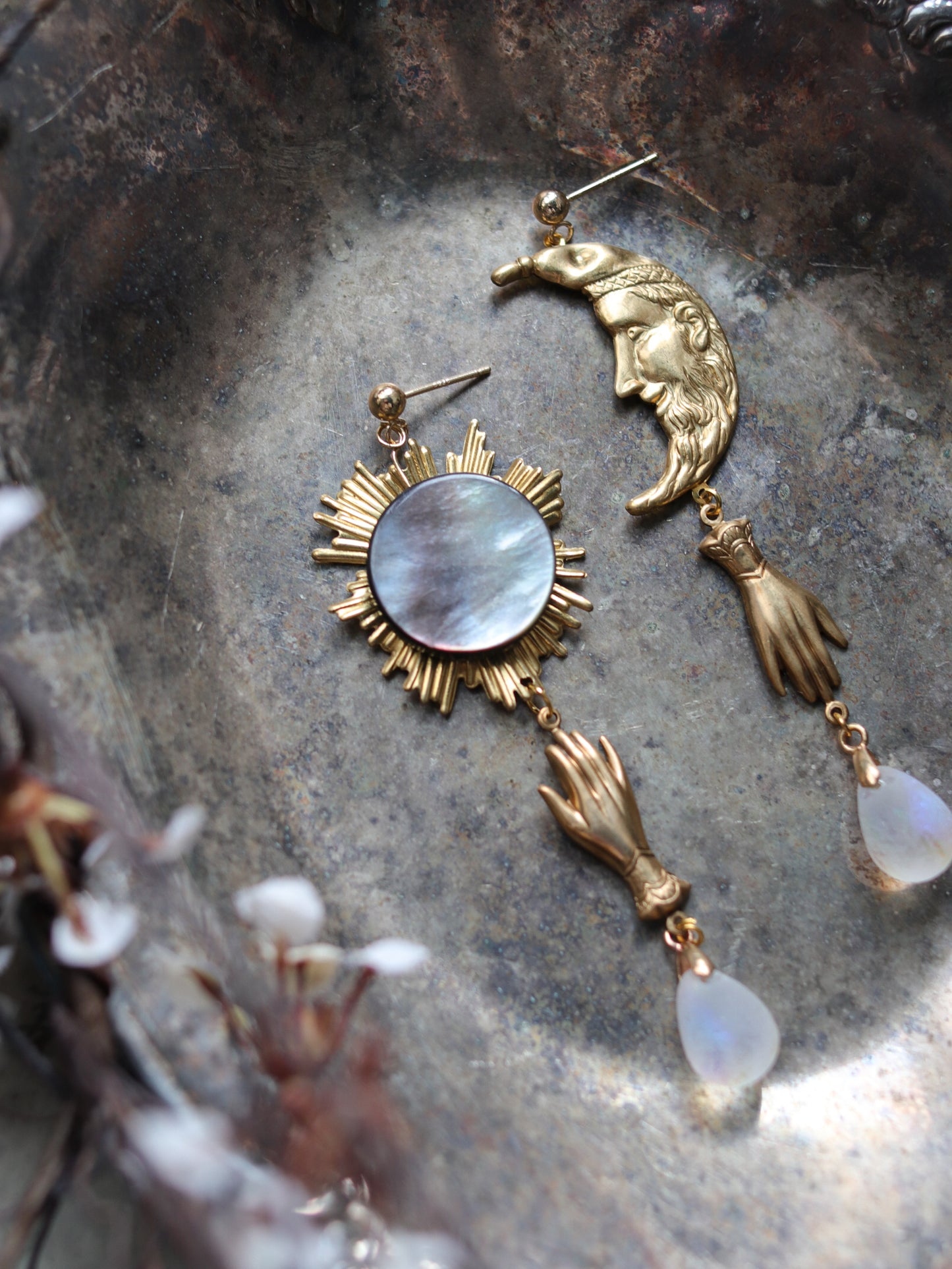 Vintage style earrings - Moonlight night