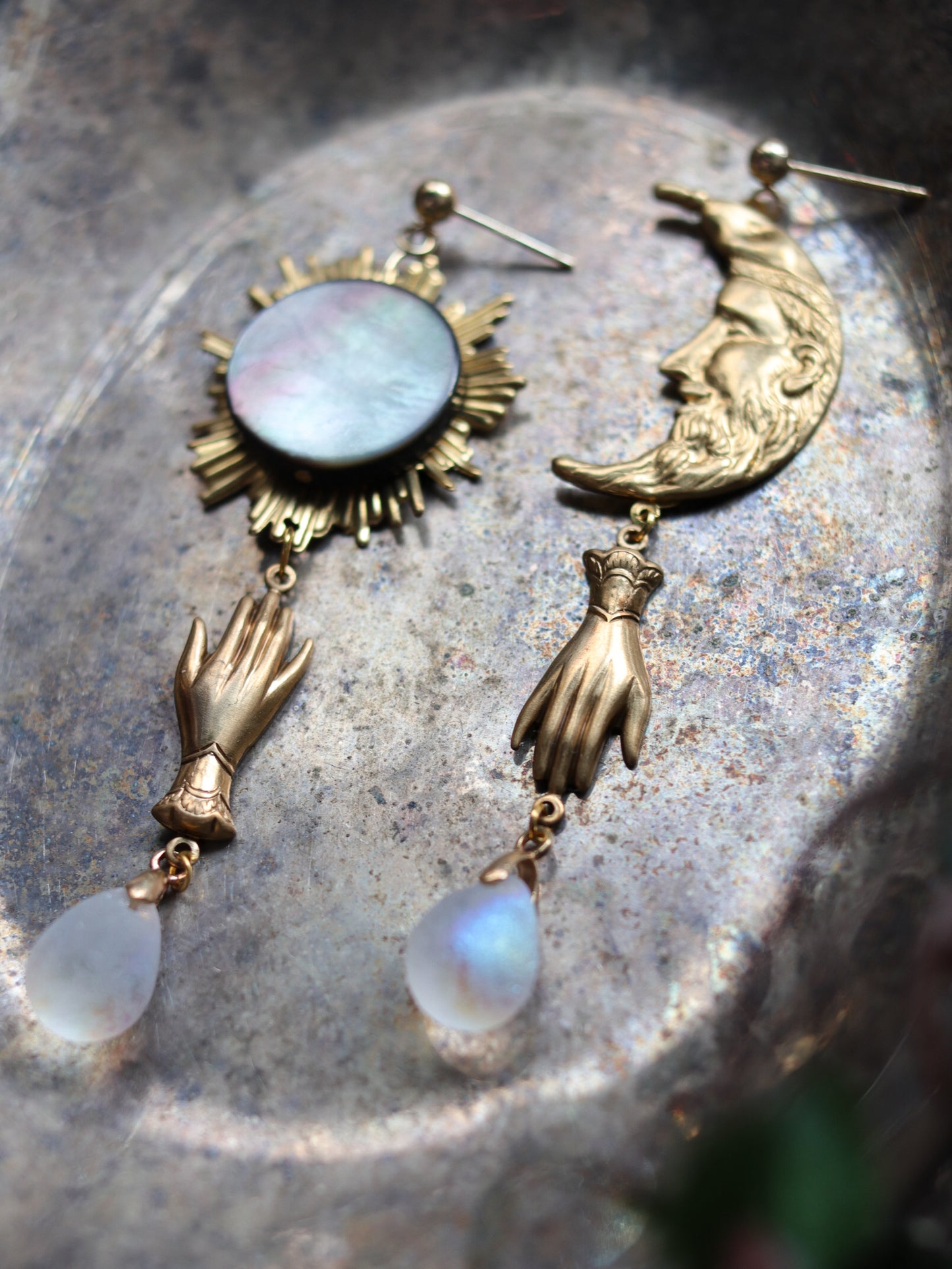 Vintage style earrings - Moonlight night