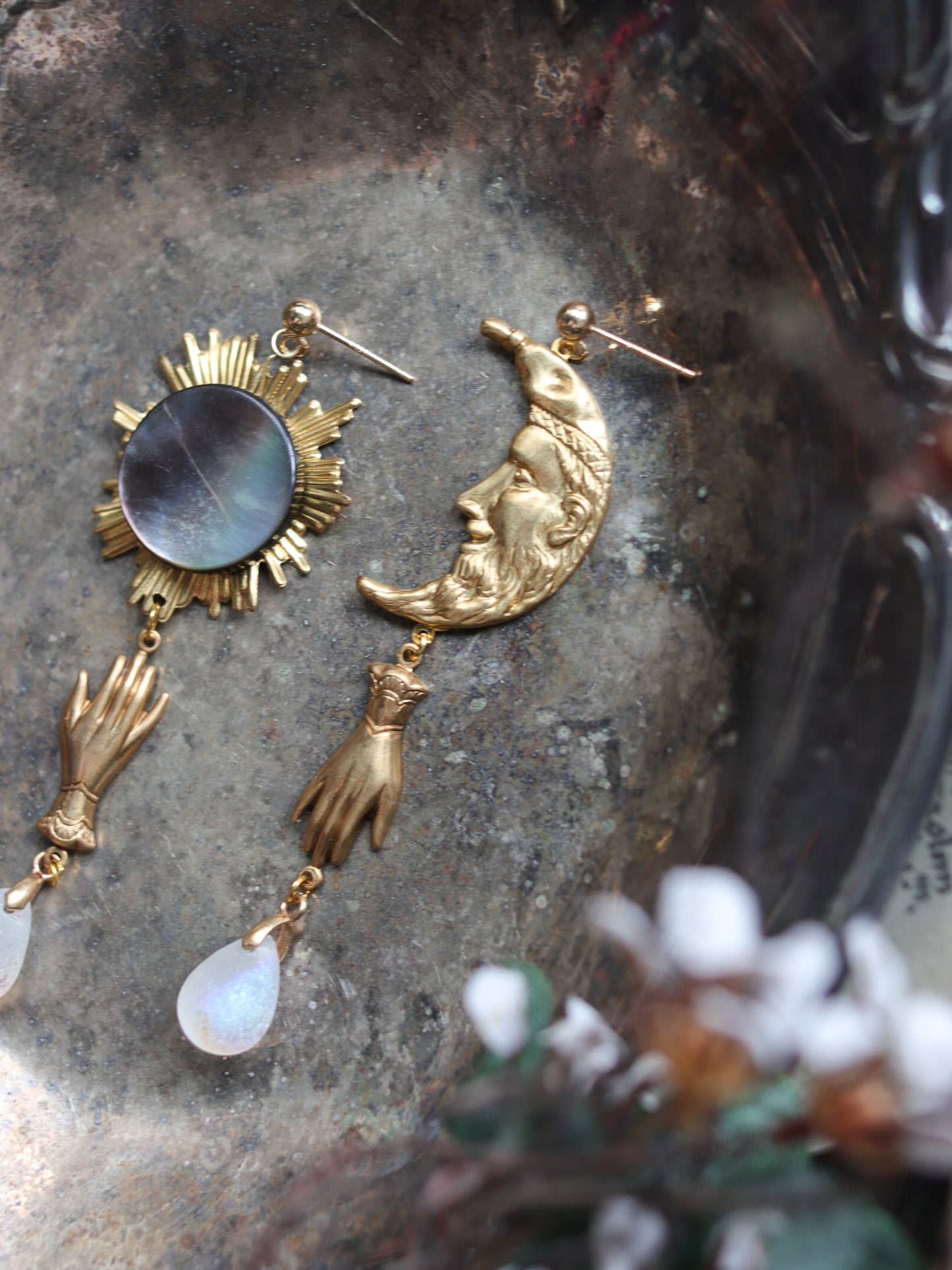 Vintage style earrings - Moonlight night