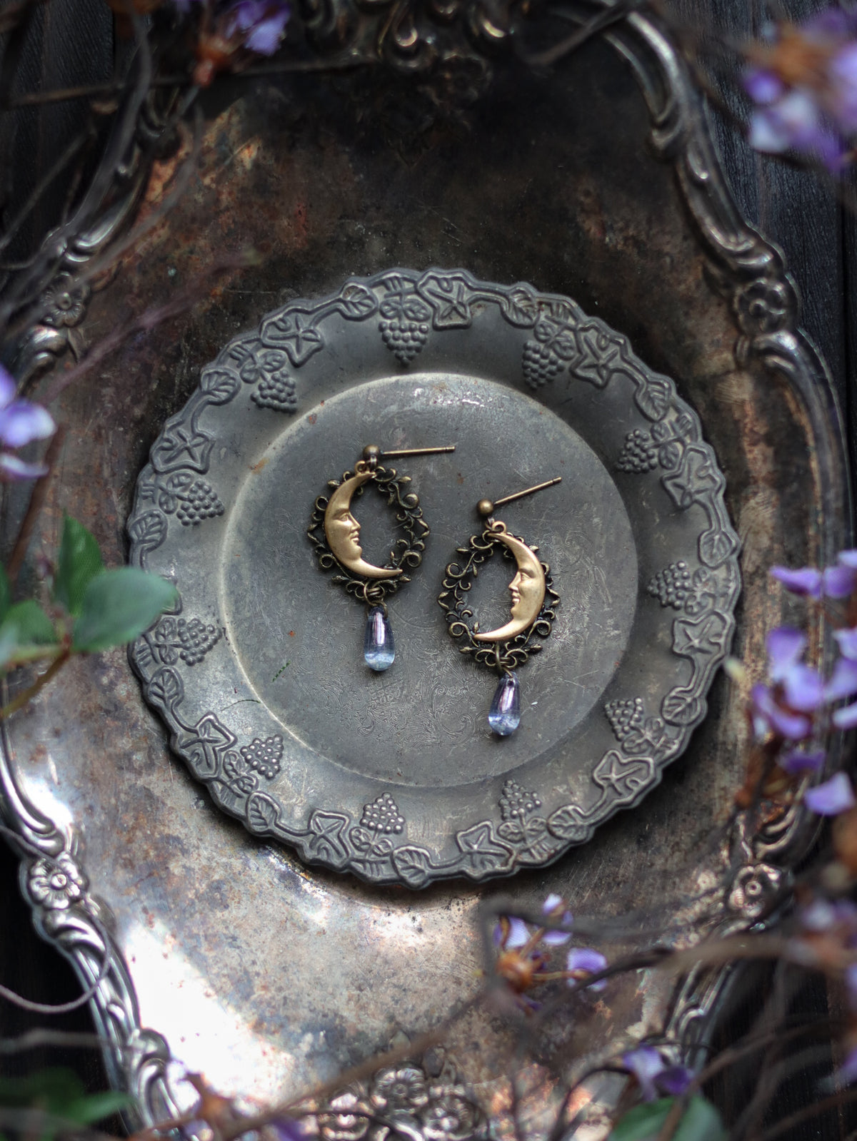 Earrings - Twin Moon Shizuku 耳環 - 雙月之雫