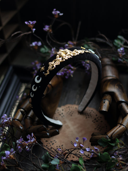 Vintage style headband - Curtain of night