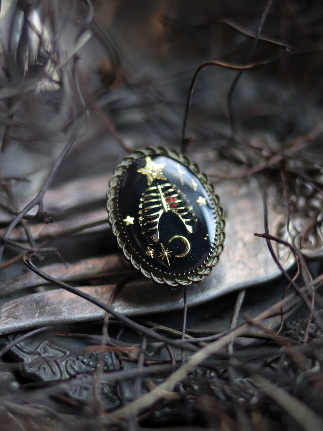 Vintage style ring - Wish you become a star