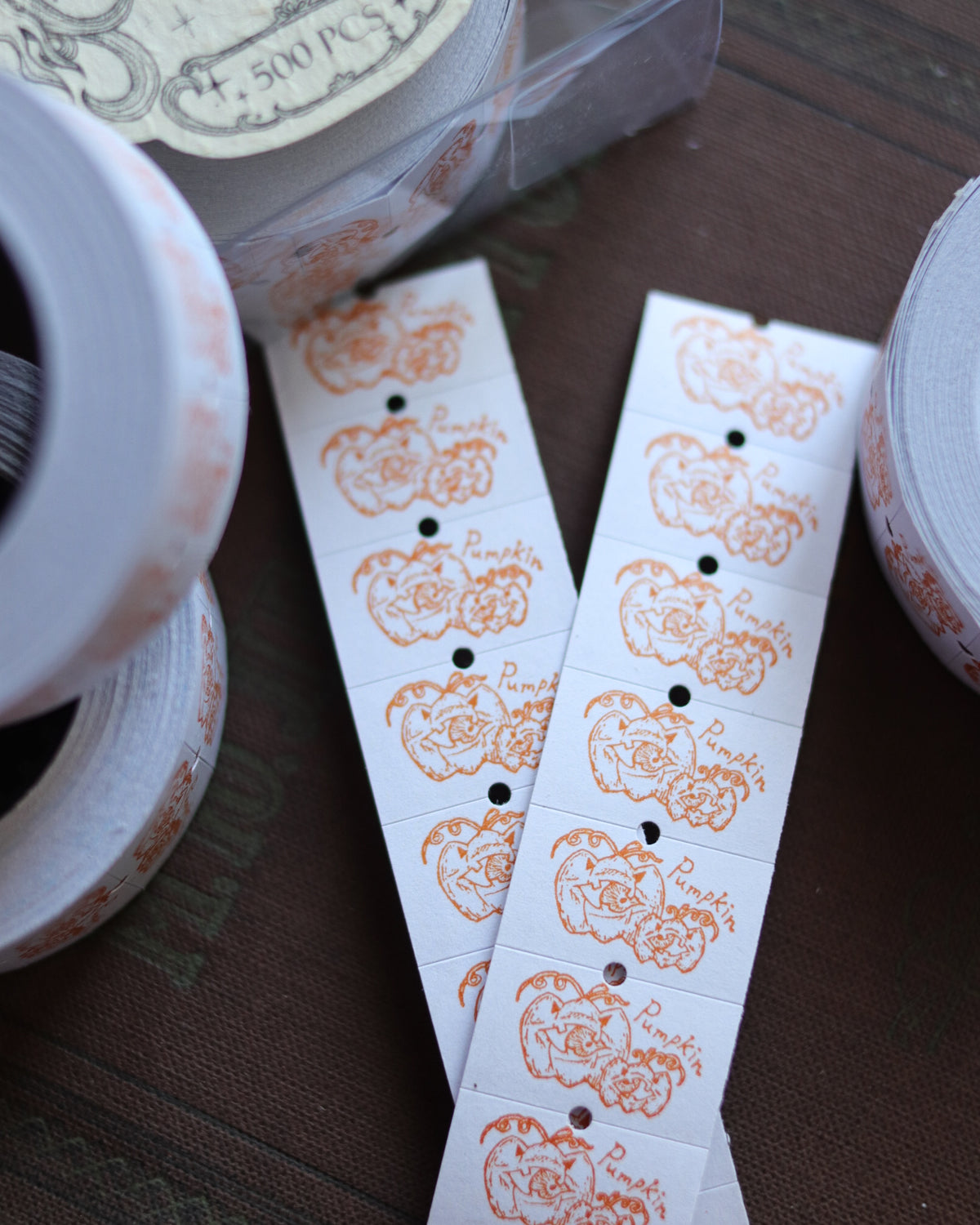 Full roll of labels sticker - Pumpkin 標籤貼紙整卷 - 南瓜