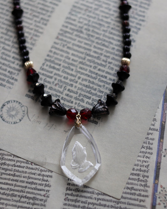 Czech glass bead necklace - Pray