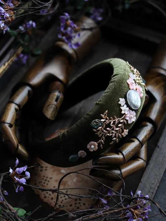 Vintage style headband - Moon Night Sakura