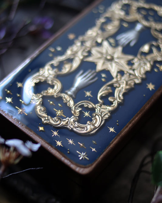 Vintage style walnut jewelry box - Catch the Starlight