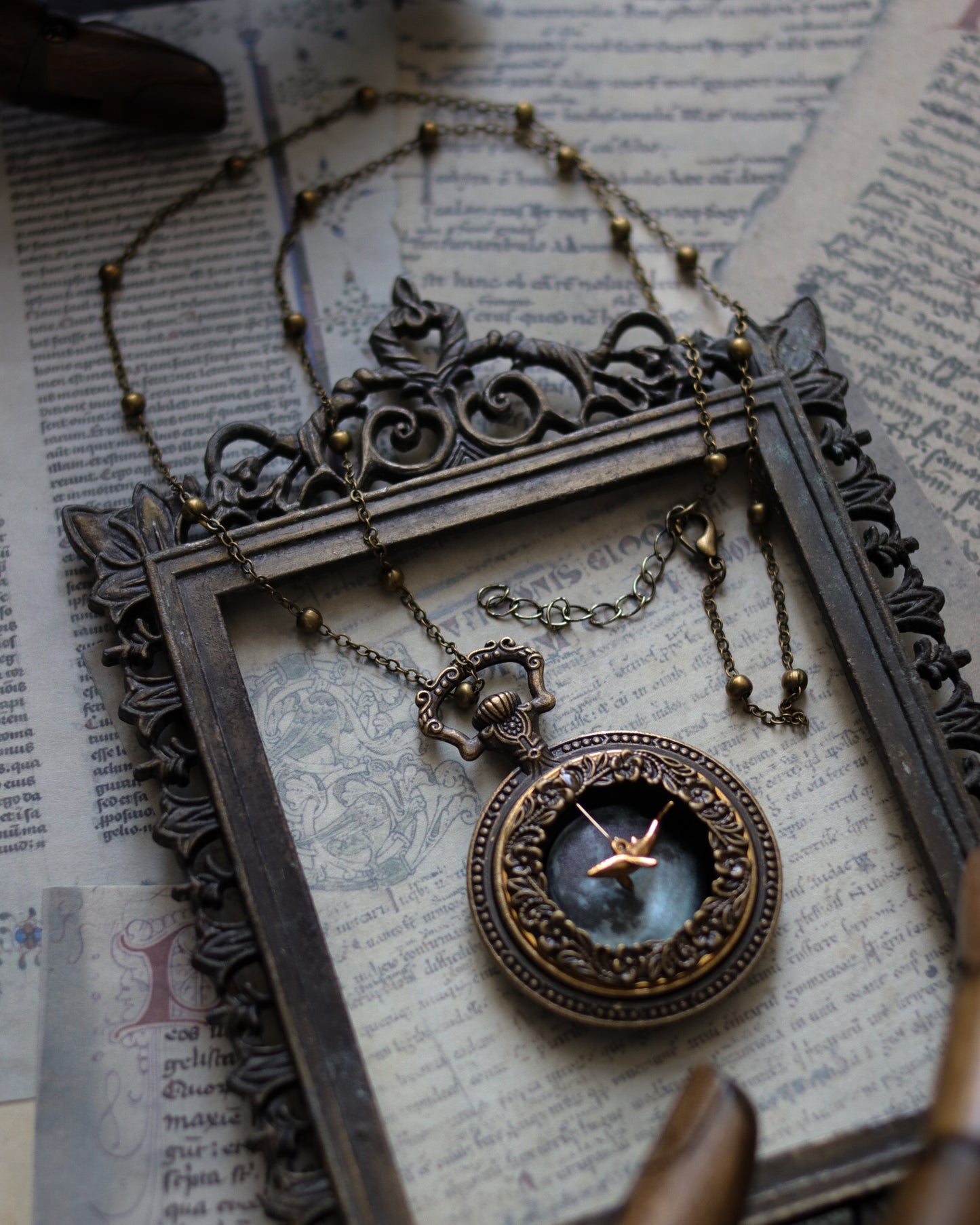 Vintage style necklace - Flying On Moonlit Night