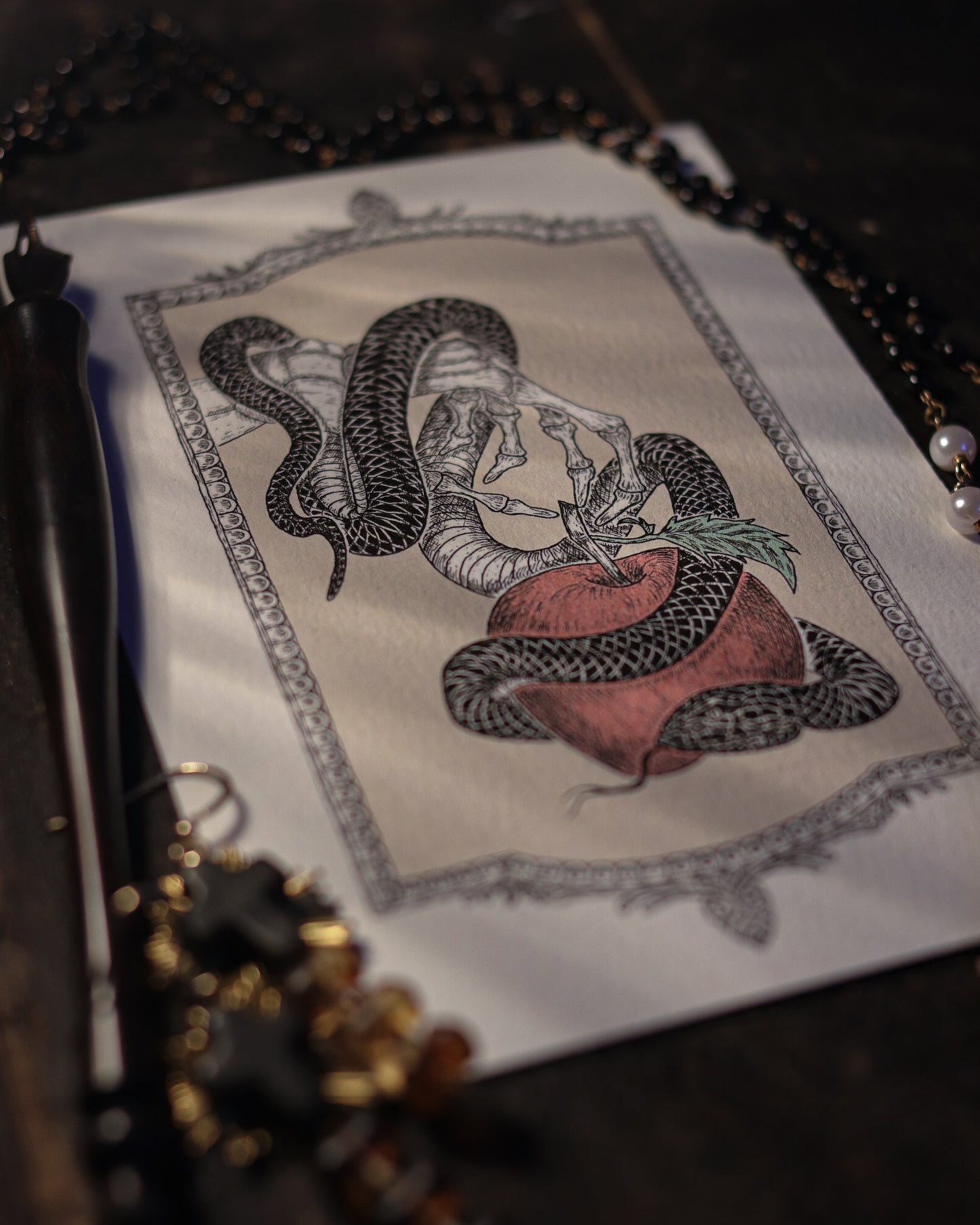 Art Print - Black Snake In Paradies