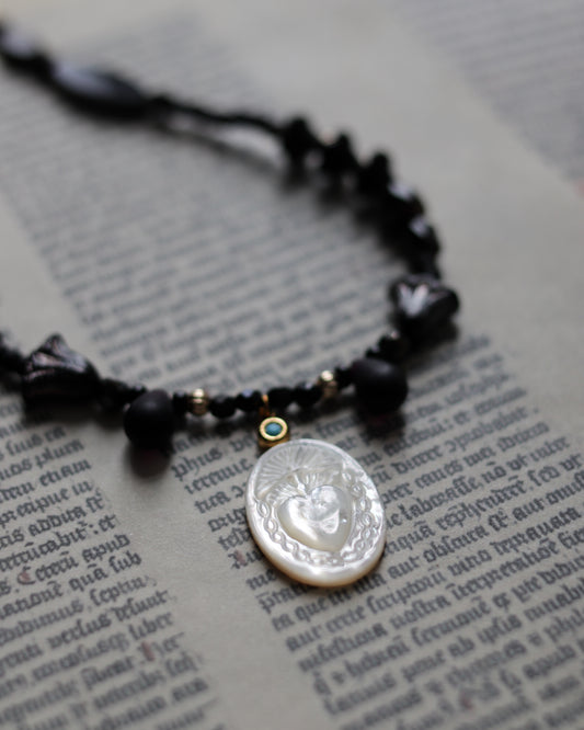 Czech glass bead necklace - Pure Heart