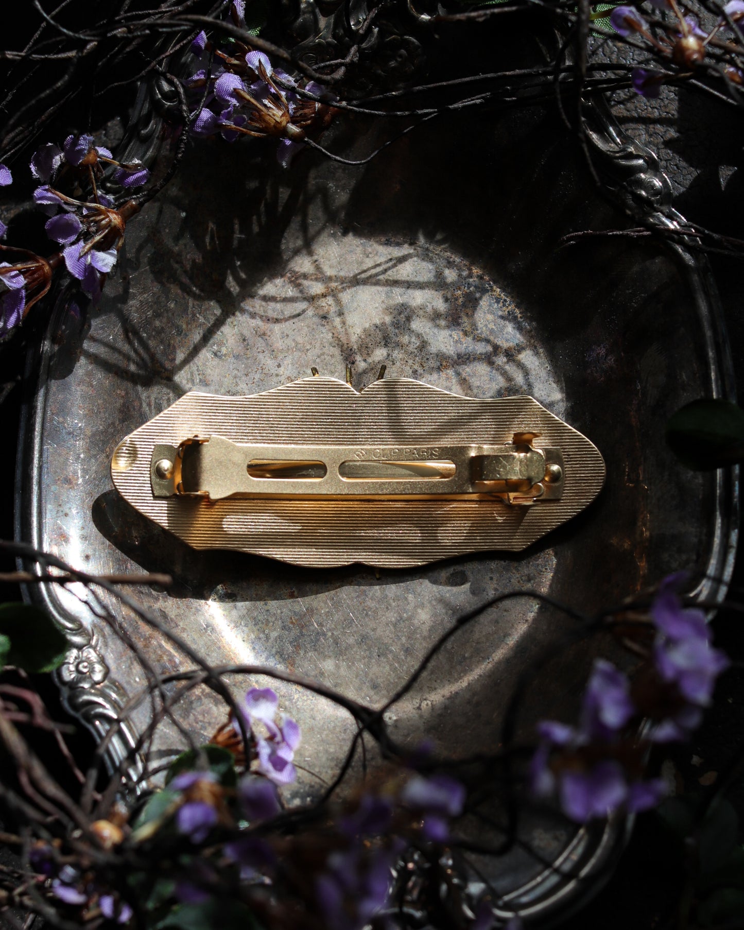 Vintage style hair clip - Gold Apple