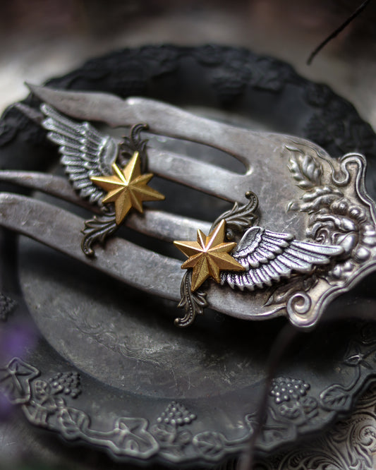 Vintage style ear cuffs - Silver wing’s star