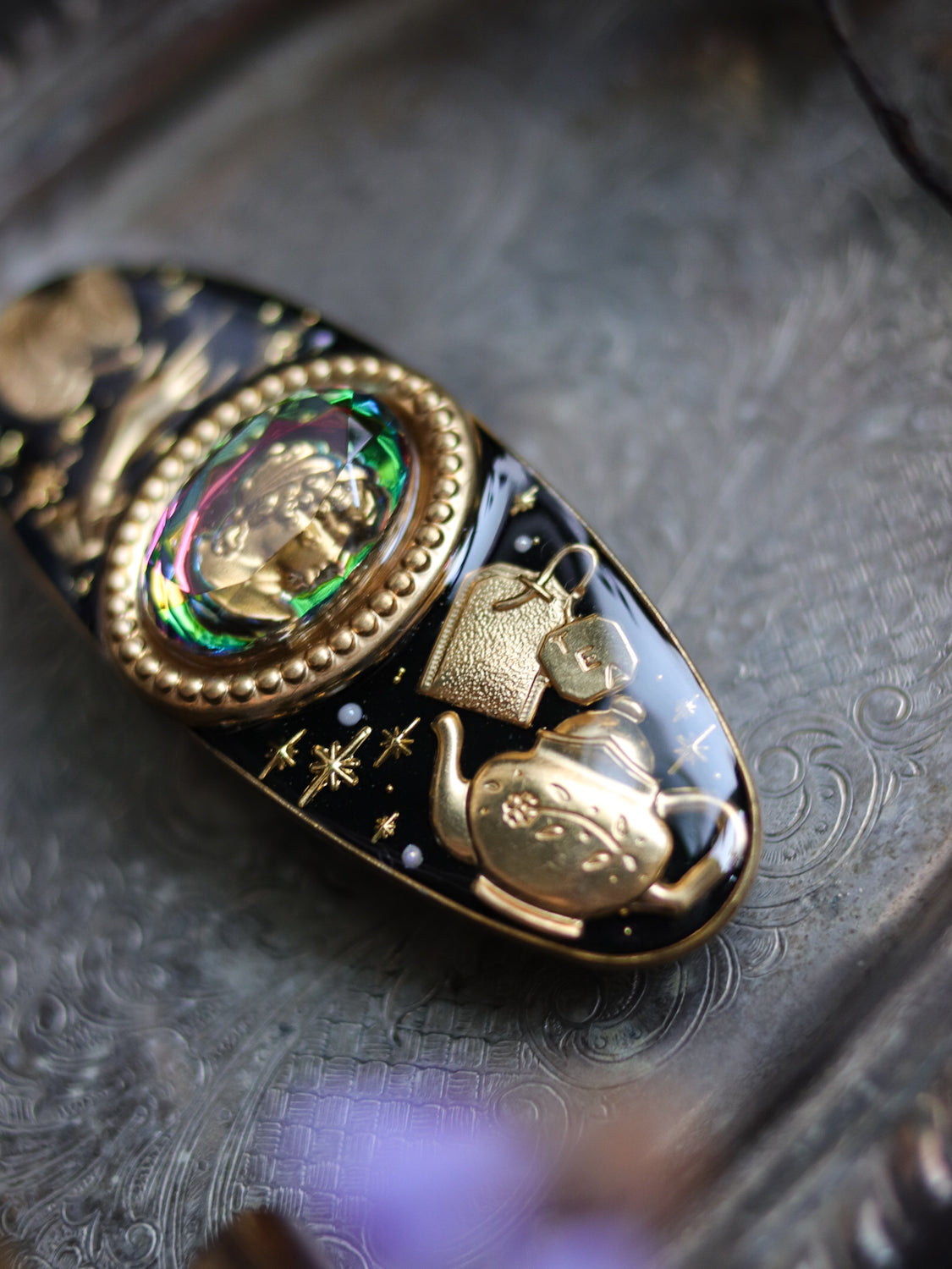 Vintage style hair clip - Lady Tea Time