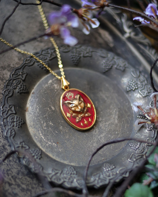 Vintage style necklace - Cat