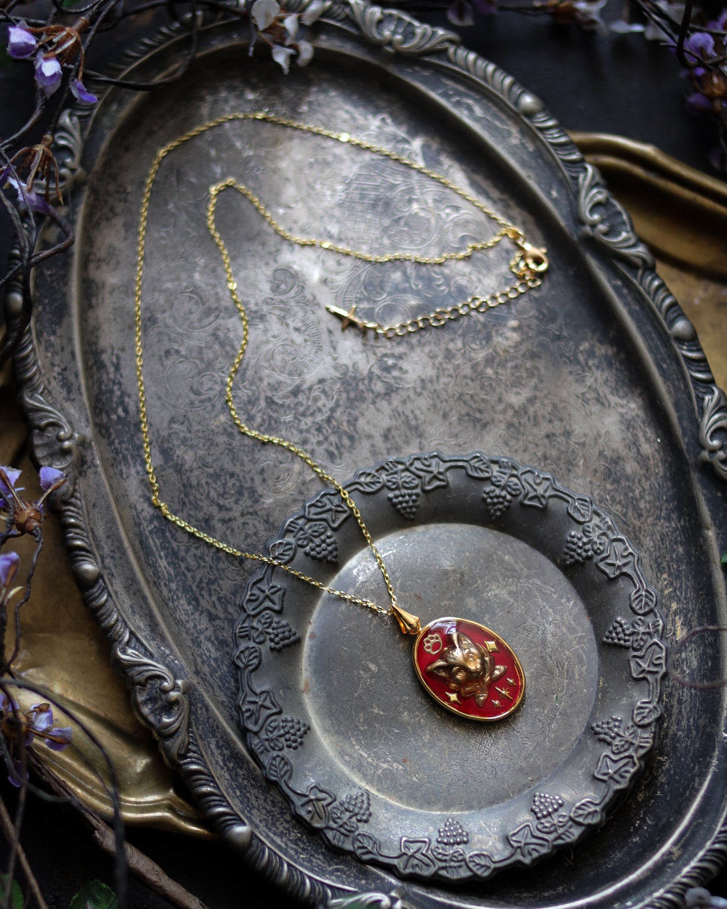 Vintage style necklace - Cat