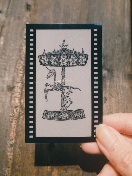Film Style Plastic Card - Skeleton Merry Go Round