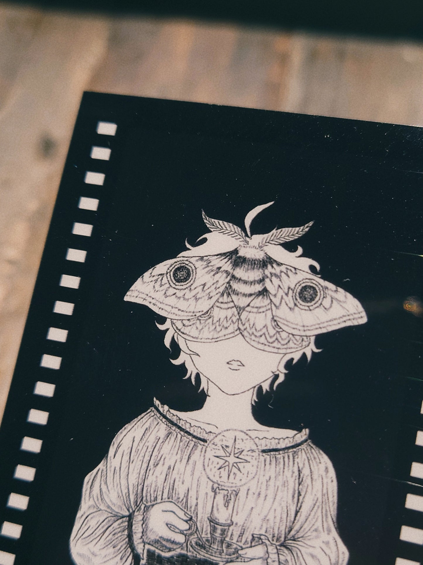 Film Style Plastic Card - Moth Girl