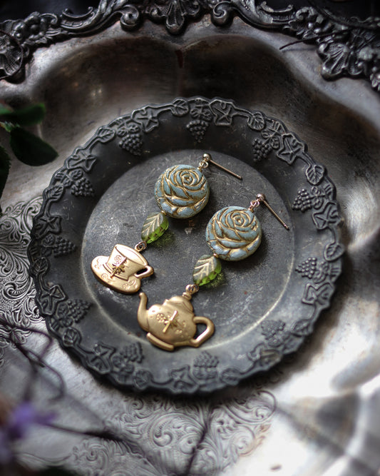 Vintage style earrings - Rose Afternoon Tea