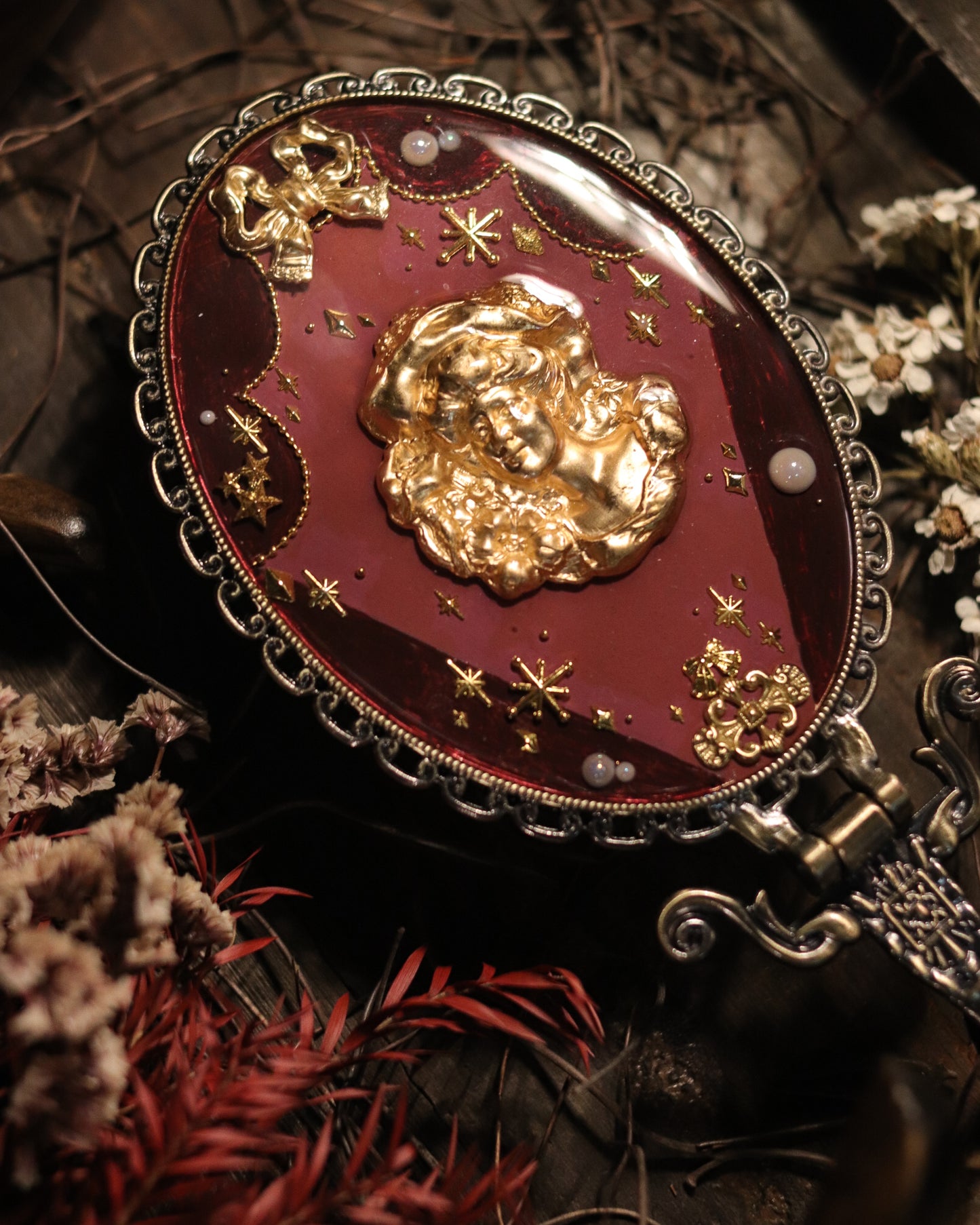 Vintage style hand mirror - Lady