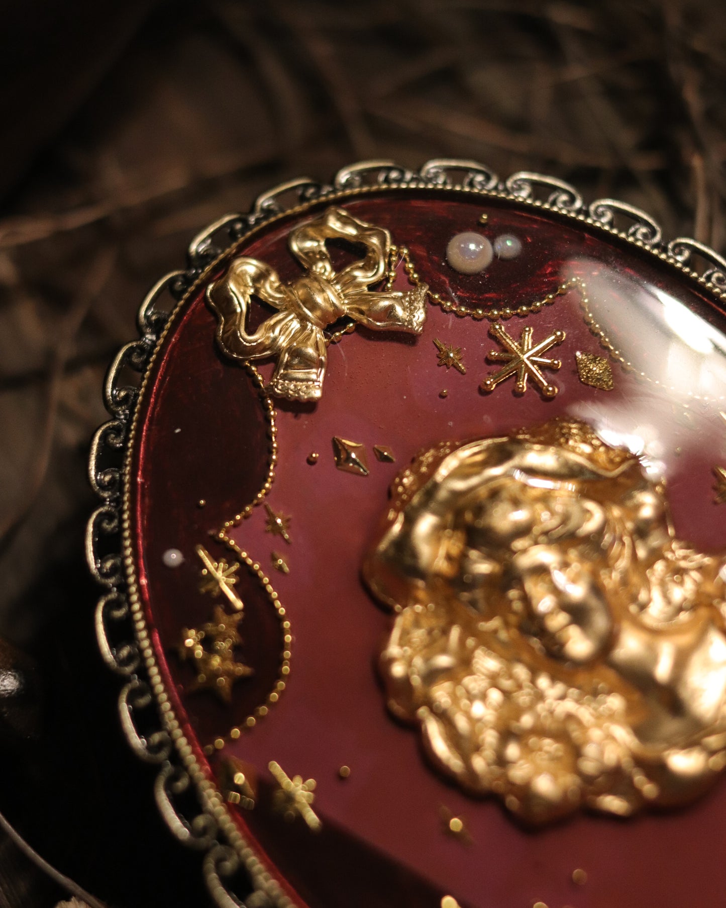 Vintage style hand mirror - Lady