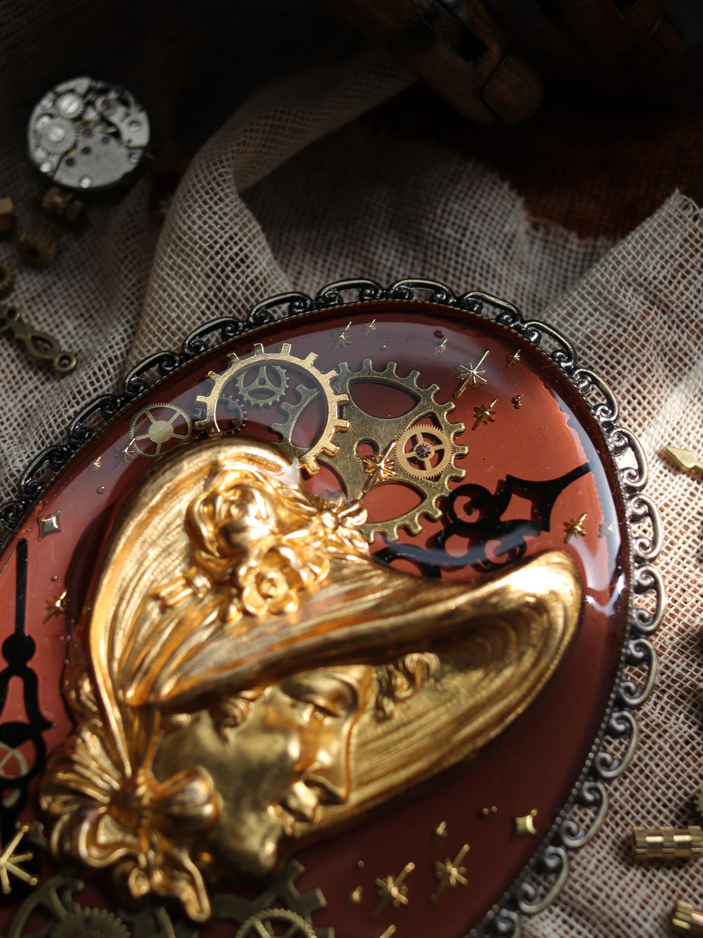 Vintage style hand mirror - Memoirs of girl