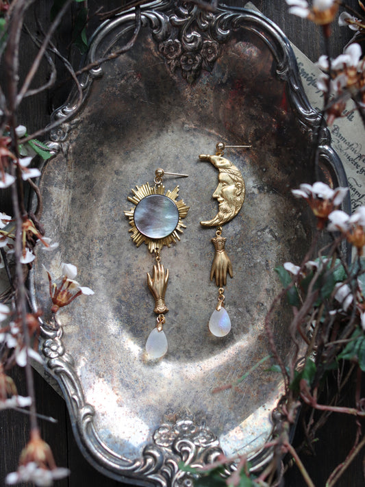 Vintage style earrings - Moonlight night