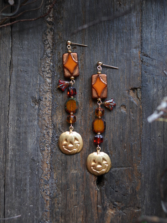 Vintage style earrings - Pumpkin