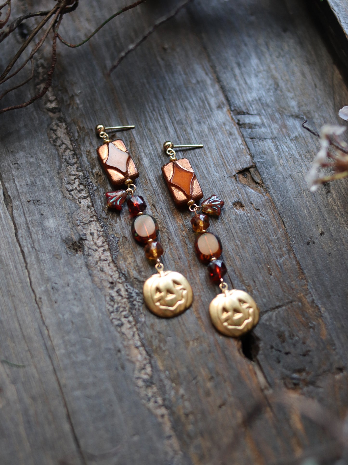 Vintage style earrings - Pumpkin