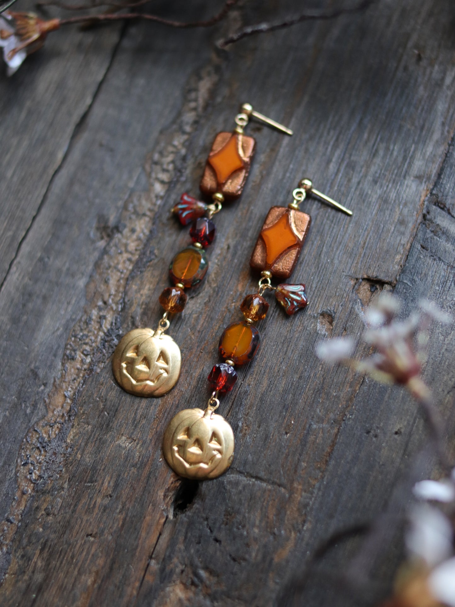 Vintage style earrings - Pumpkin