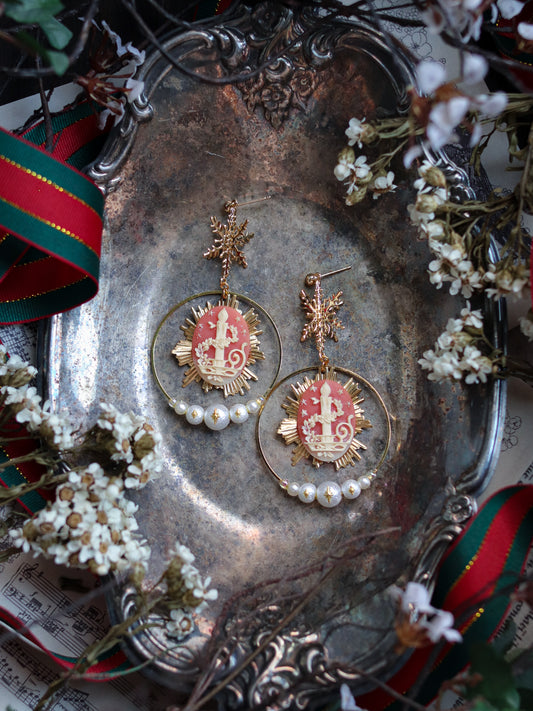 Vintage style earrings - Christmas candles