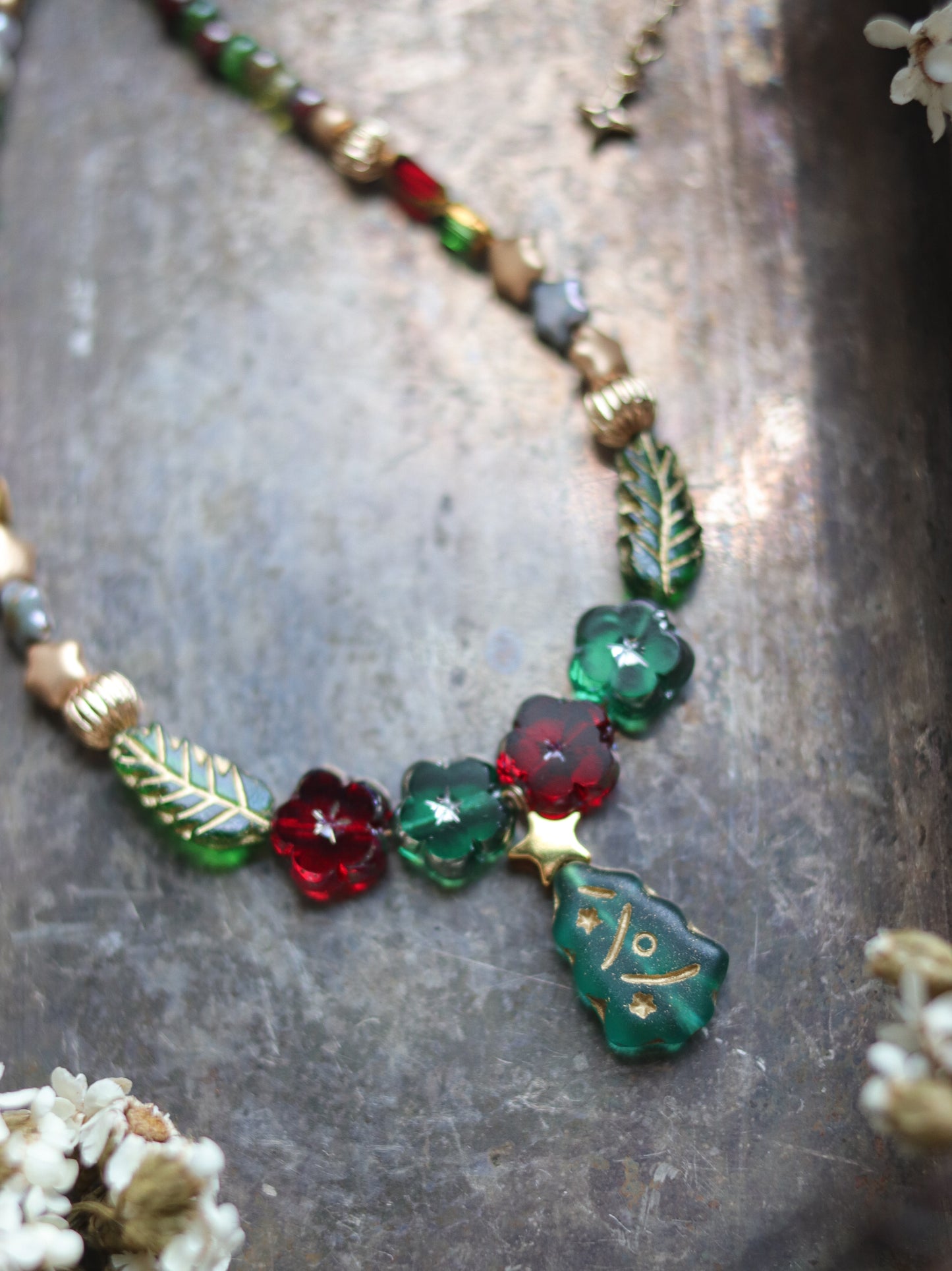 Vintage style necklace - Little christmas tree