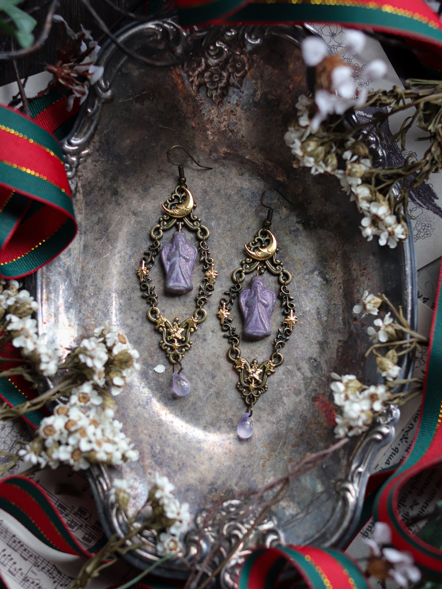 Vintage style earrings - Night angel