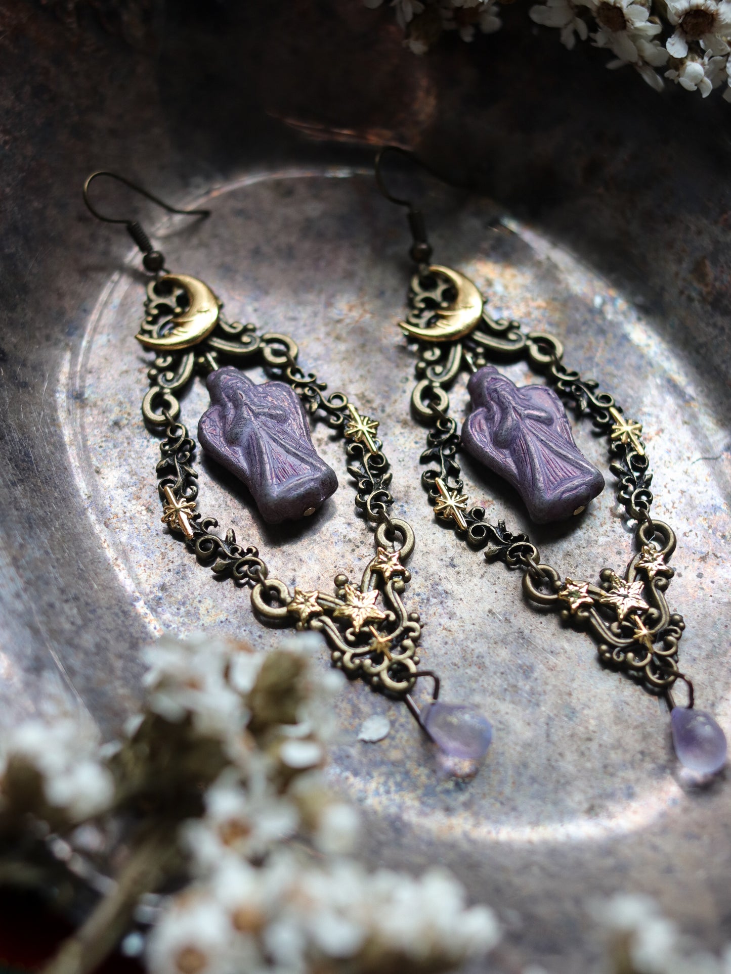 Vintage style earrings - Night angel