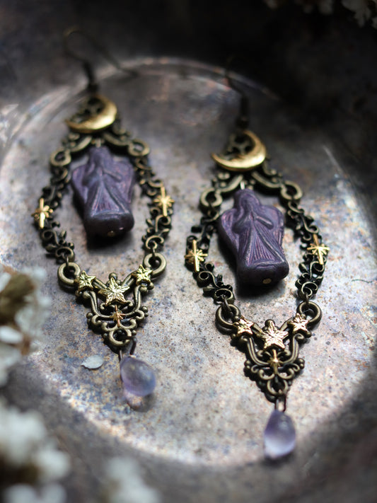 Vintage style earrings - Night angel