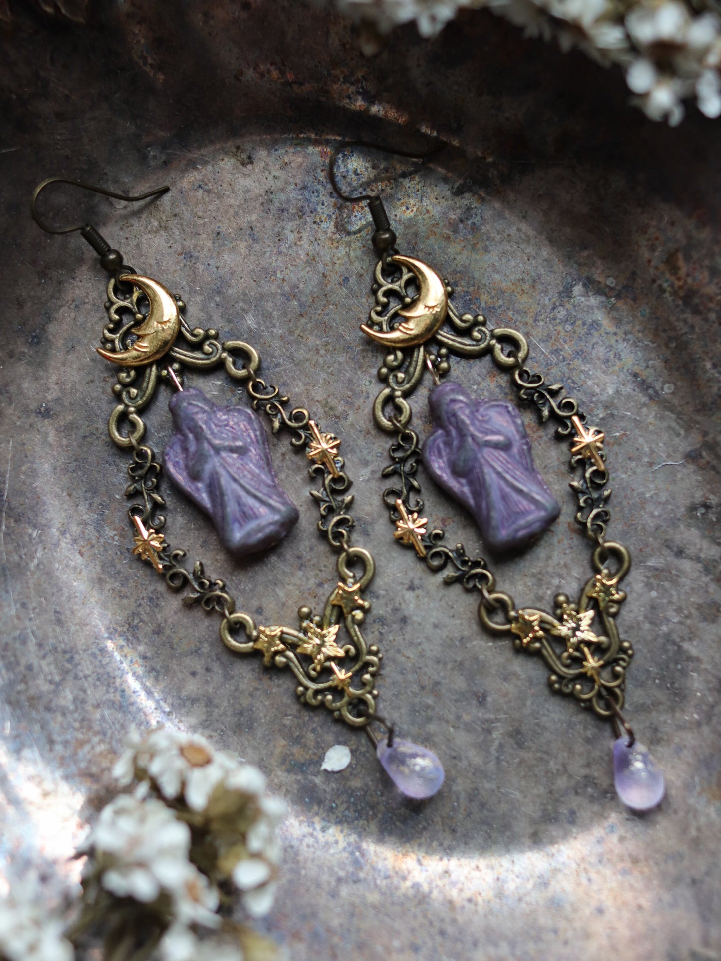 Vintage style earrings - Night angel