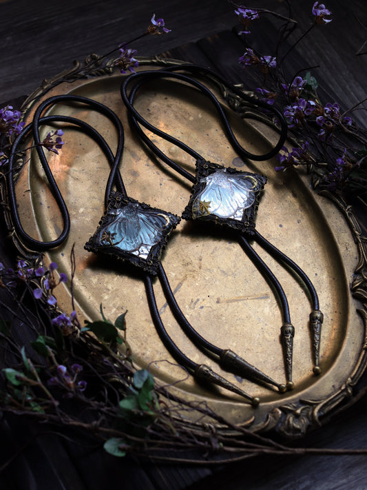 Vintage style bolo tie - Mirror starry night