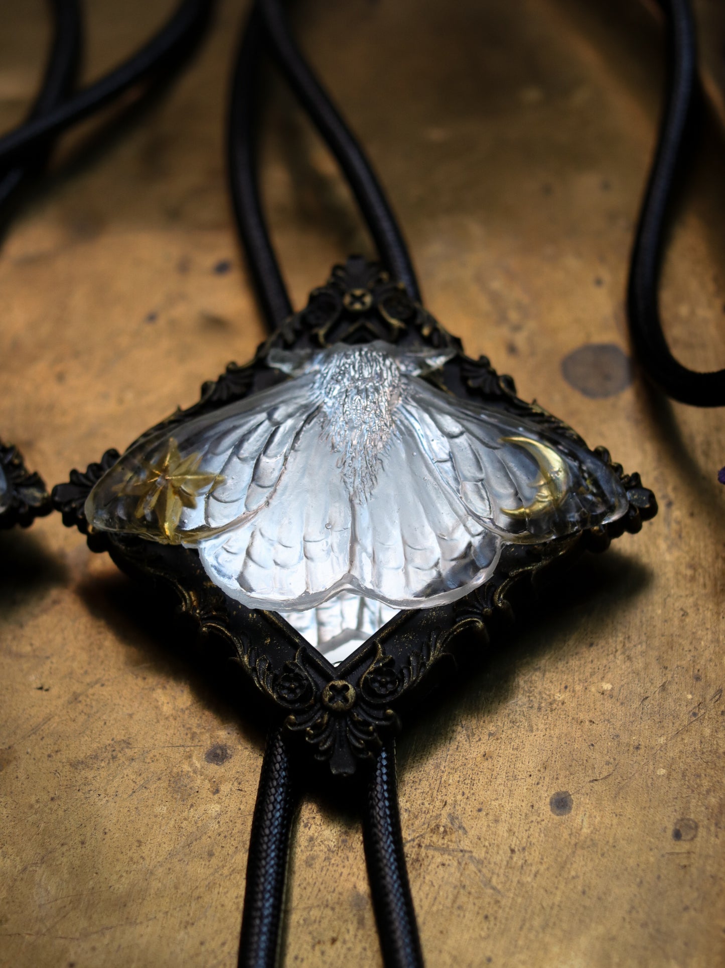 Vintage style bolo tie - Mirror starry night