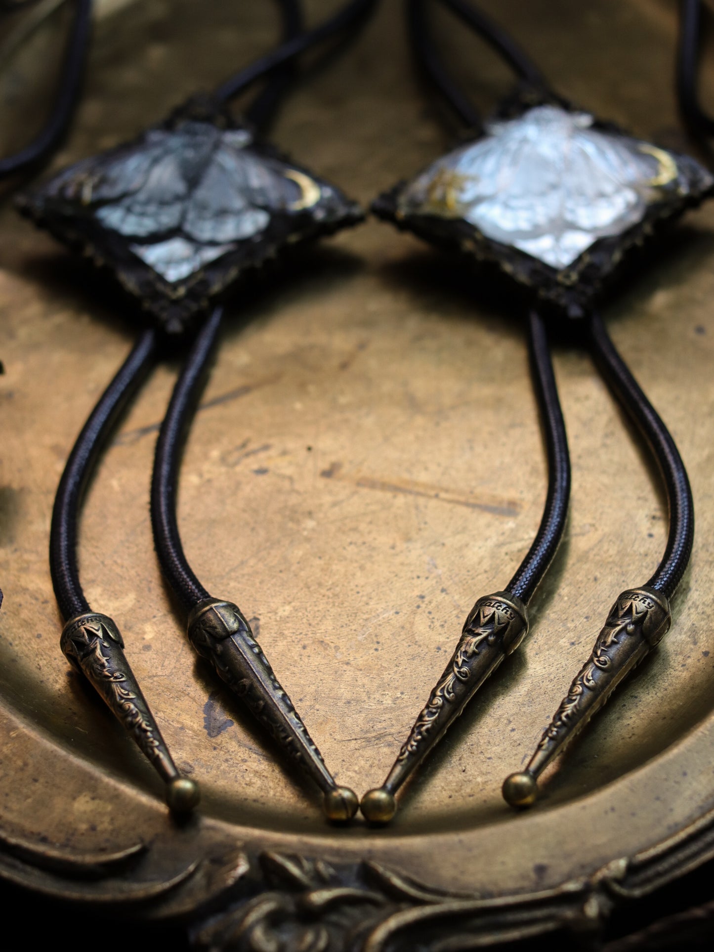 Vintage style bolo tie - Mirror starry night