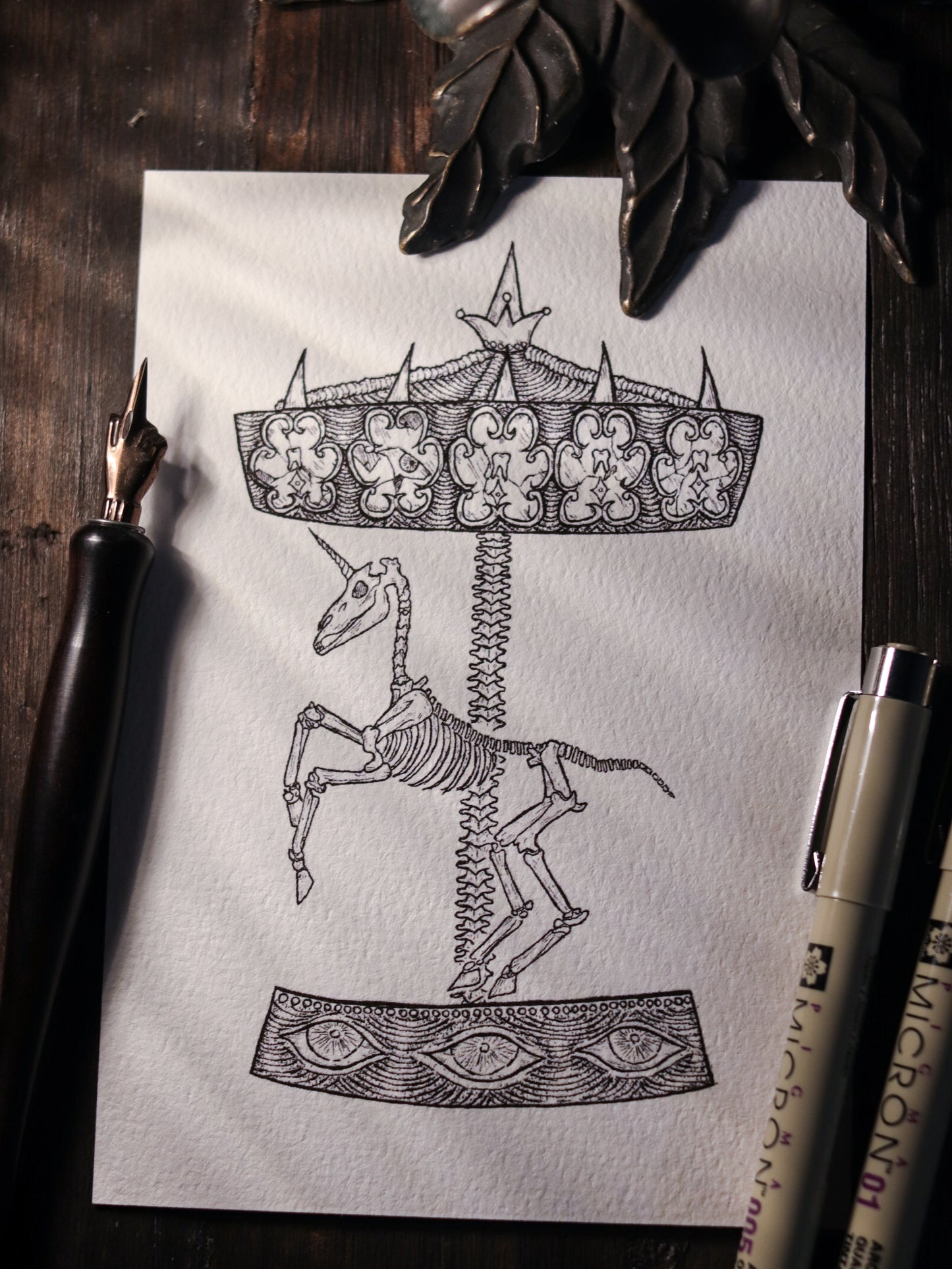 Art Print - Skeleton Merry Go Round