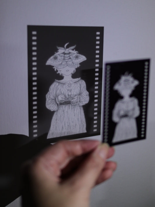 Film Style Plastic Card - Moth Girl (clear)
