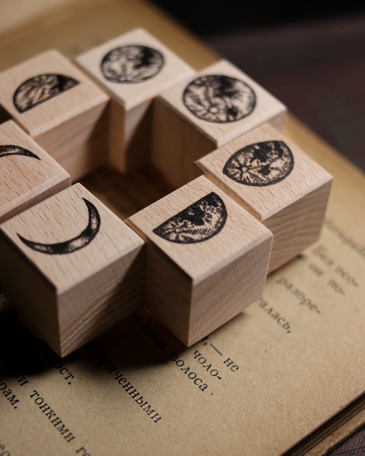 Wooden Stamp Set - Moon Phases