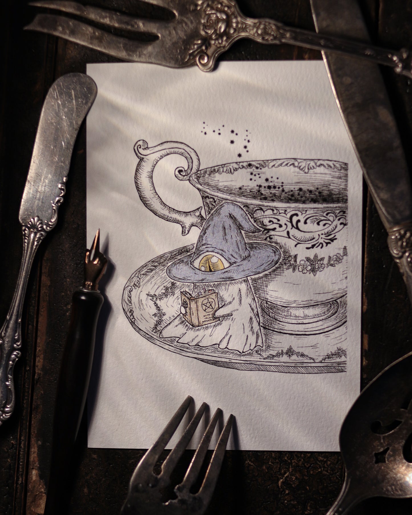 Art Print - Little Elf And Teacup