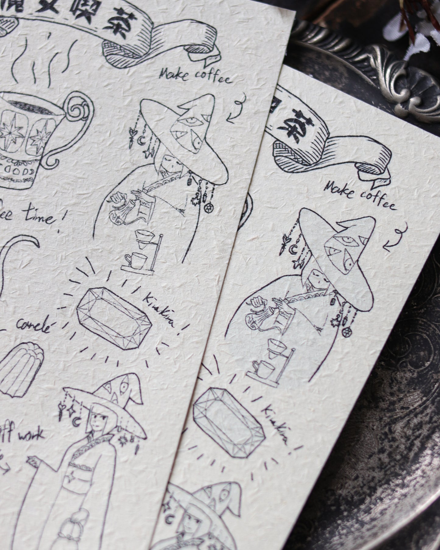 Original Drawing Sticker - Witch coffee shop