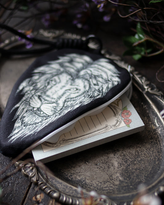 Zipper pouch - lion 拉鍊小掛袋 - 獅子