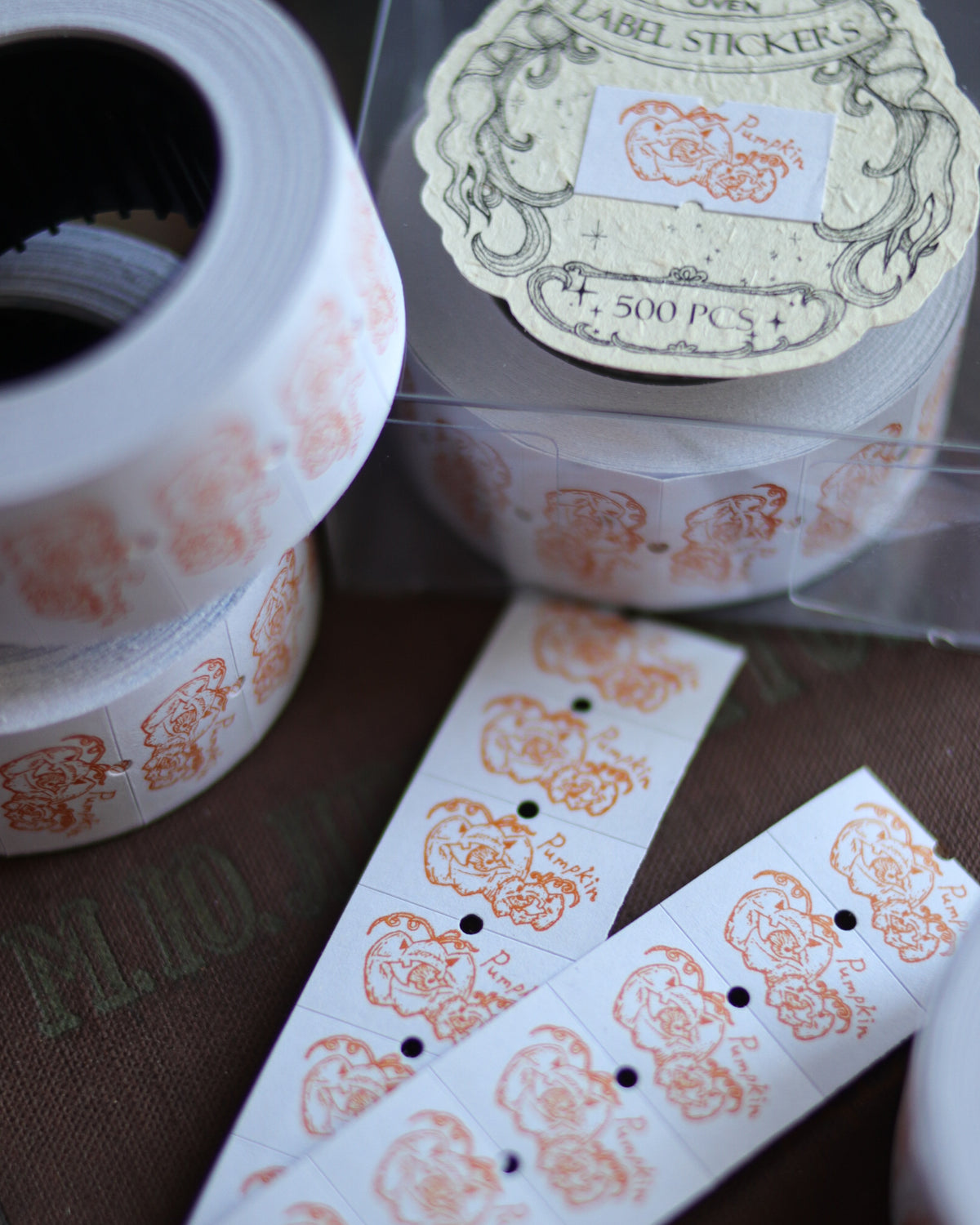 Full roll of labels sticker - Pumpkin 標籤貼紙整卷 - 南瓜