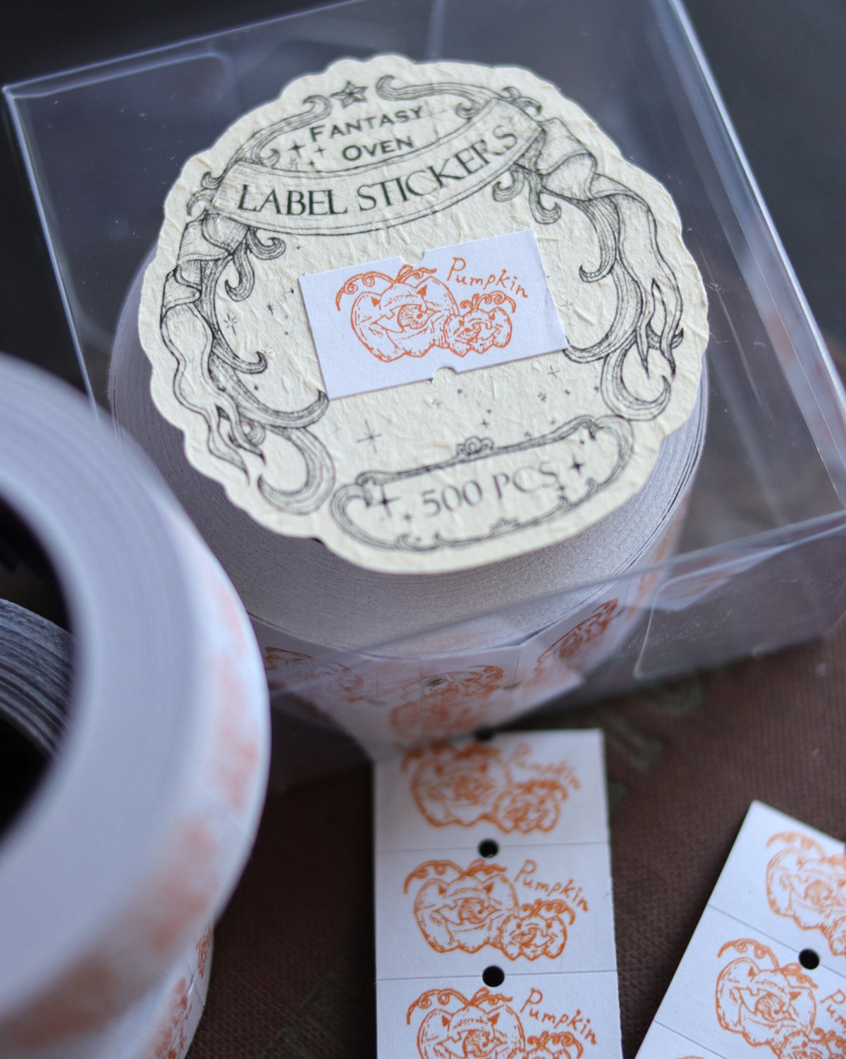 Full roll of labels sticker - Pumpkin 標籤貼紙整卷 - 南瓜